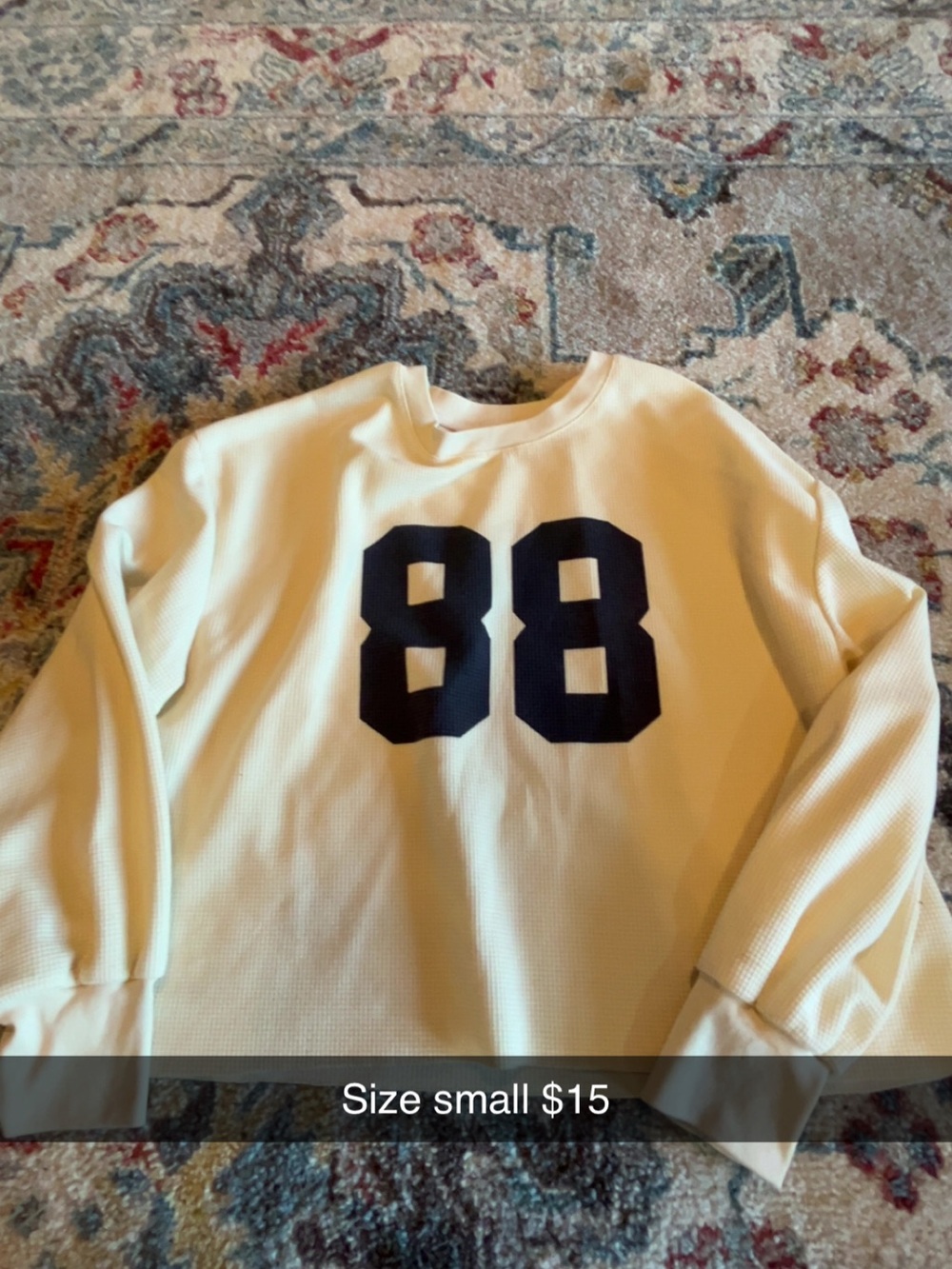 Aeropostale Cream Crop Top with Navy '88'